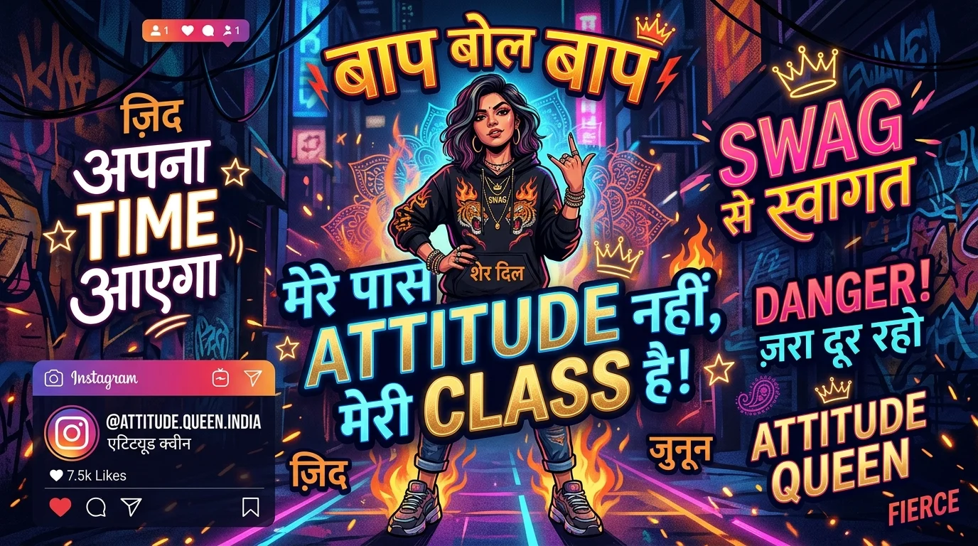 attitude captions for instagram in hindi