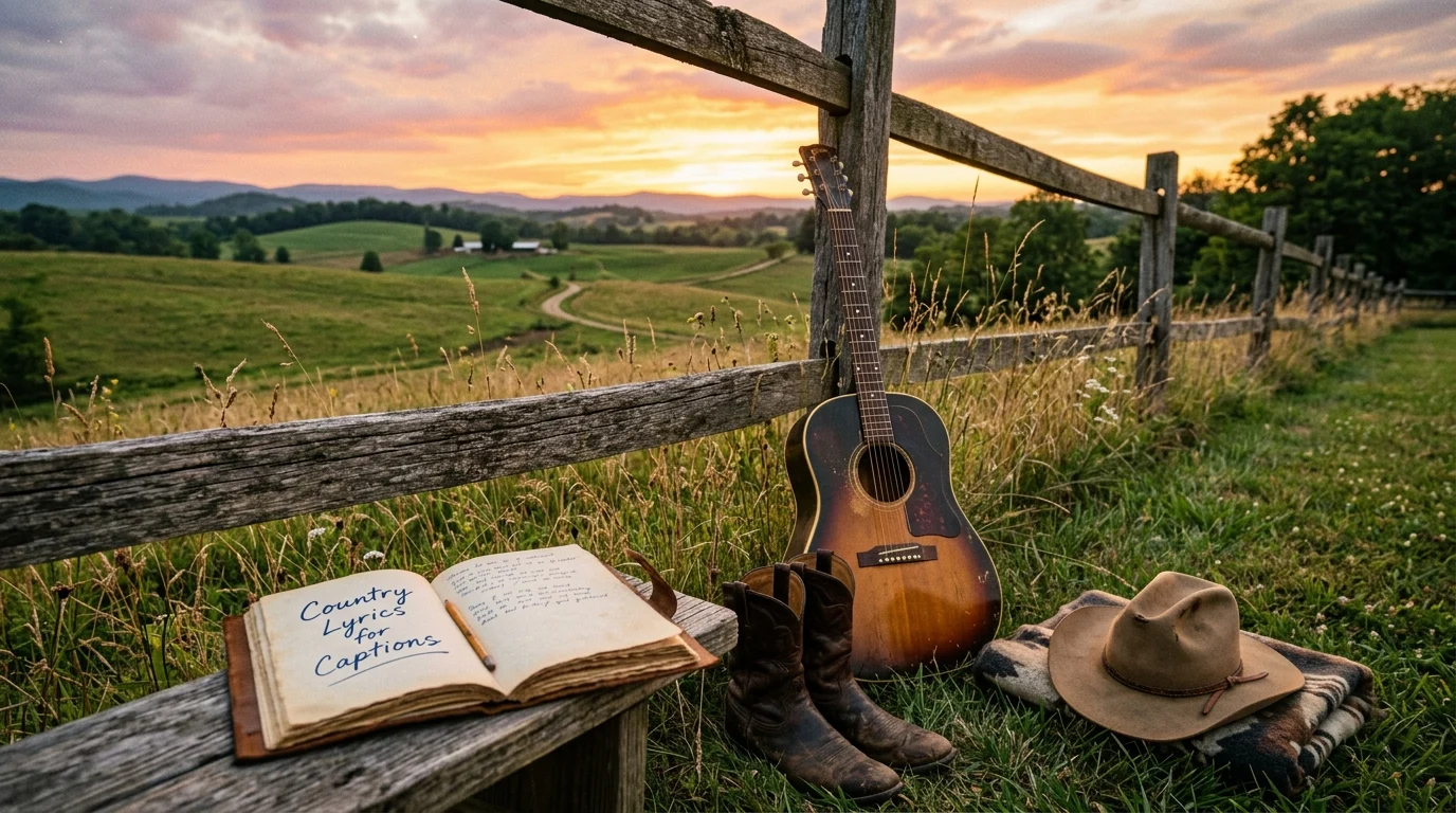 best country lyrics for captions
