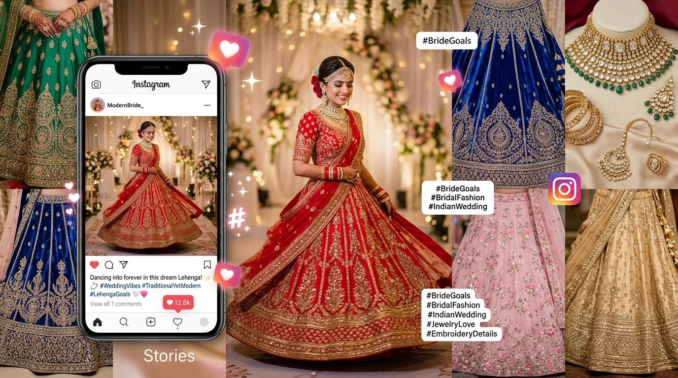lehenga captions for instagram
