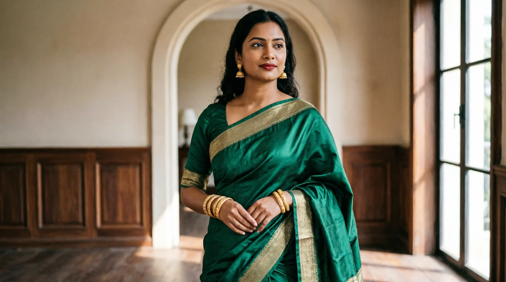 caption for saree post